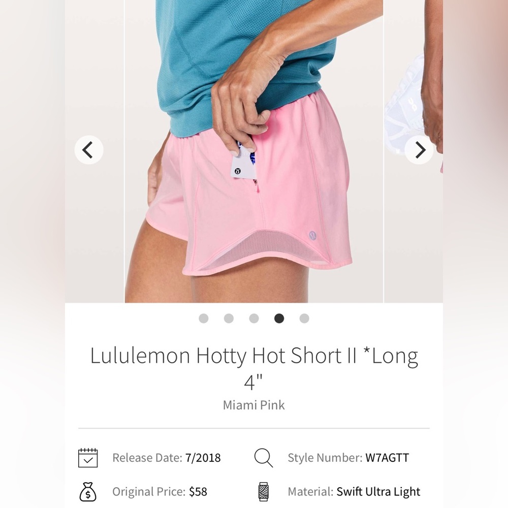 Lululemon Hotty Hot Short II *Long 4" - Picture 2 of 6